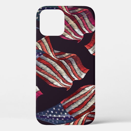 アメリカ国旗の刺繍：愛国模様。 Case-Mate iPhoneケース (裏面)