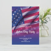 アメリカ国旗の労働日パーティの招待状 招待状 (スタンド正面)
