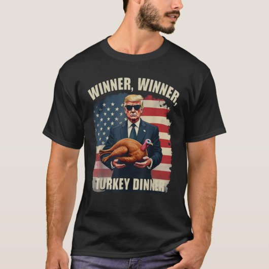 アメリカ国旗の勝者トルコのディナーサンクシー Tシャツ (正面)