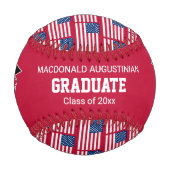 アメリカ国旗の卒業生 野球ボール (正面)