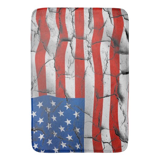 アメリカ国旗の国ヴィンテージ素朴スタイルのバスマット バスマット (正面縦)