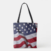 アメリカ国旗の壁掛け時計 トートバッグ (裏面)