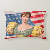 アメリカ国旗の女性の自由の独立 アクセントクッション (正面)