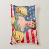 アメリカ国旗の女性の自由の独立 アクセントクッション (正面(垂直))