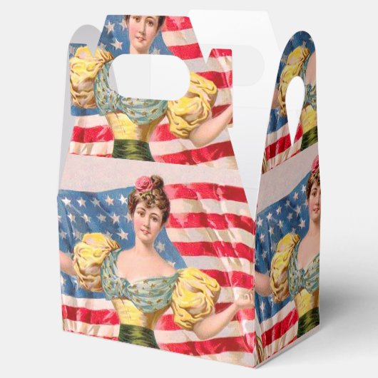 アメリカ国旗の女性の自由の独立 フェイバーボックス (オープン)