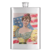 アメリカ国旗の女性の自由の独立 フラスク (正面)