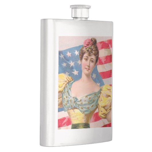 アメリカ国旗の女性の自由の独立 フラスク (右)