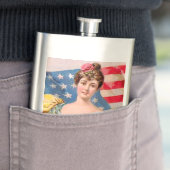 アメリカ国旗の女性の自由の独立 フラスク (インサイチュ)