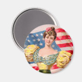 アメリカ国旗の女性の自由の独立 マグネット (正面/裏面)