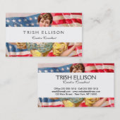 アメリカ国旗の女性の自由の独立 名刺 (正面/裏面)