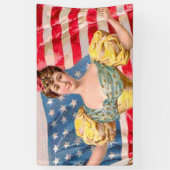 アメリカ国旗の女性の自由の独立 横断幕 (縦)