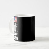 アメリカ国旗の宇宙飛行士宇宙7月4日 コーヒーマグカップ (正面左)