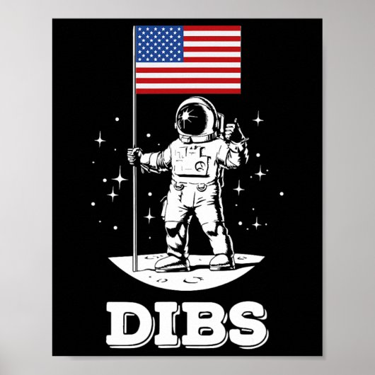 アメリカ国旗の宇宙飛行士宇宙7月4日 ポスター (正面)