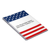 アメリカ国旗の家族名のカスタム文字 ノートブック (右側)