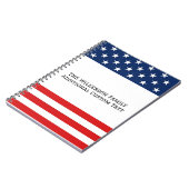アメリカ国旗の家族名のカスタム文字 ノートブック (左側)