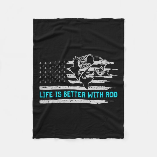 アメリカ国旗の寿命はロッドに勝る フリースブランケット (正面)