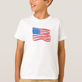 アメリカ国旗の少年 Tシャツ