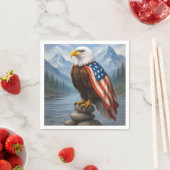 アメリカ国旗の岬に身を包んだ禿鷲 スタンダードカクテルナプキン (インサイチュ)