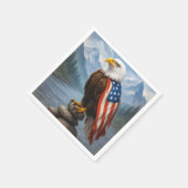 アメリカ国旗の岬に身を包んだ禿鷲 スタンダードカクテルナプキン (角)