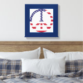 アメリカ国旗の平和サイン キャンバスプリント (インサイチュ (寝室))