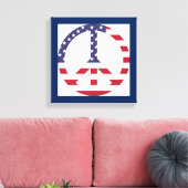 アメリカ国旗の平和サイン キャンバスプリント (インサイチュ (リビング))