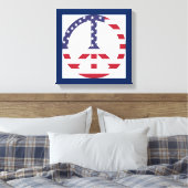 アメリカ国旗の平和サイン キャンバスプリント (インサイチュ (寝室))