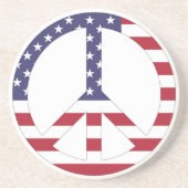アメリカ国旗の平和サイン コースター (正面)