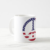 アメリカ国旗の平和サイン コーヒーマグカップ (正面左)