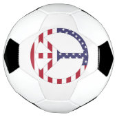 アメリカ国旗の平和サイン サッカーボール (回転)