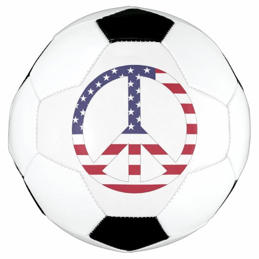 アメリカ国旗の平和サイン サッカーボール (正面)