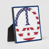 アメリカ国旗の平和サイン フォトプラーク (正面)