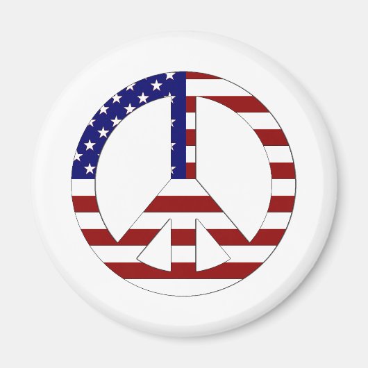 アメリカ国旗の平和サイン マグネット (正面)