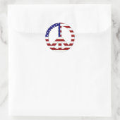 アメリカ国旗の平和サイン ラウンドシール (バッグ)