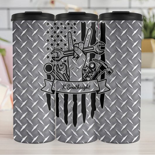 アメリカ国旗の平和整備士ツール熱タンブラー タンブラー