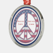 アメリカ国旗の平和標識セラミックオーナメント メタルオーナメント (左)
