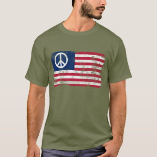 アメリカ国旗の平和 Tシャツ