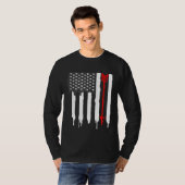 アメリカ国旗の弓ハンターアーチェリーアロー Tシャツ (正面フル)