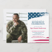 アメリカ国旗の引退パーティの招待状 招待状 (正面)