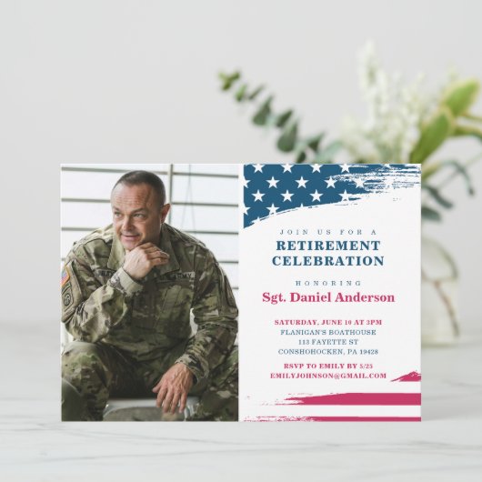アメリカ国旗の引退パーティの招待状 招待状 (スタンド正面)