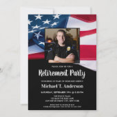 アメリカ国旗の引退愛国的な写真警察 招待状 (正面)