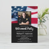 アメリカ国旗の引退愛国的な写真警察 招待状 (スタンド正面)