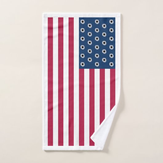 アメリカ国旗の弾丸 ハンドタオル (ハンドタオル)