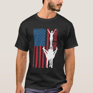 アメリカ国旗の応援パパ7月の愛国的なプロー4日 Tシャツ