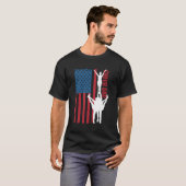 アメリカ国旗の応援パパ7月の愛国的なプロー4日 Tシャツ (正面フル)