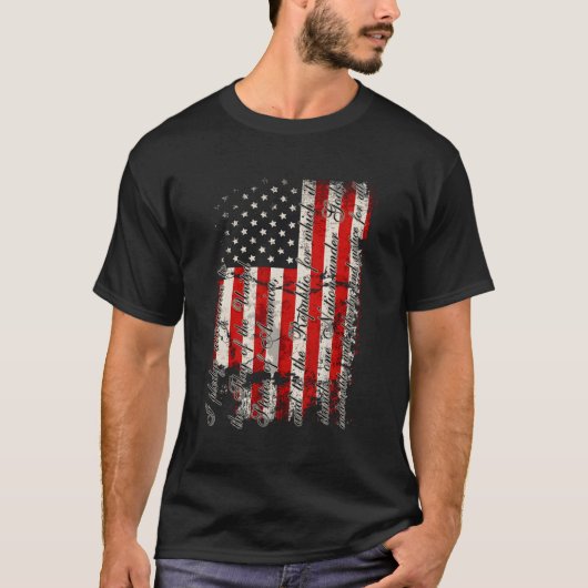 アメリカ国旗の忠誠の誓い Tシャツ (正面)