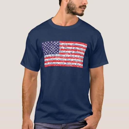 アメリカ国旗の忠誠の誓い Tシャツ (正面)