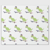 アメリカ国旗の恐竜スケートボード ラッピングペーパー (フラット)