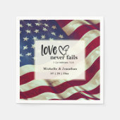アメリカ国旗の愛が聖書の愛国心を破らない結婚 スタンダードカクテルナプキン (正面)