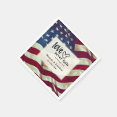 アメリカ国旗の愛が聖書の愛国心を破らない結婚 スタンダードカクテルナプキン (角)