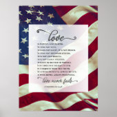 アメリカ国旗の愛が聖書の愛国心を破らない結婚 ポスター (正面)